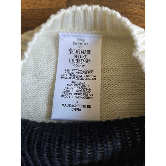 Girls' Disney The Nightmare Before Christmas Sweater - Ivory S - Picture 6 of 7